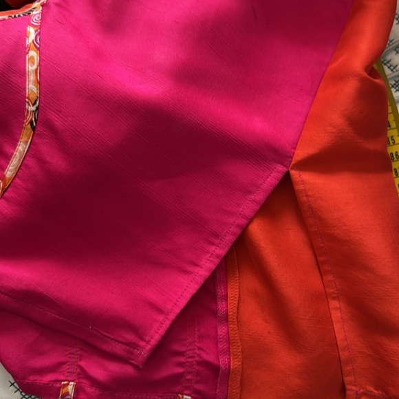 KOOS of course! Colorblock Button Front Nubby Silk Blouse plus size 1X - Picture 6 of 6